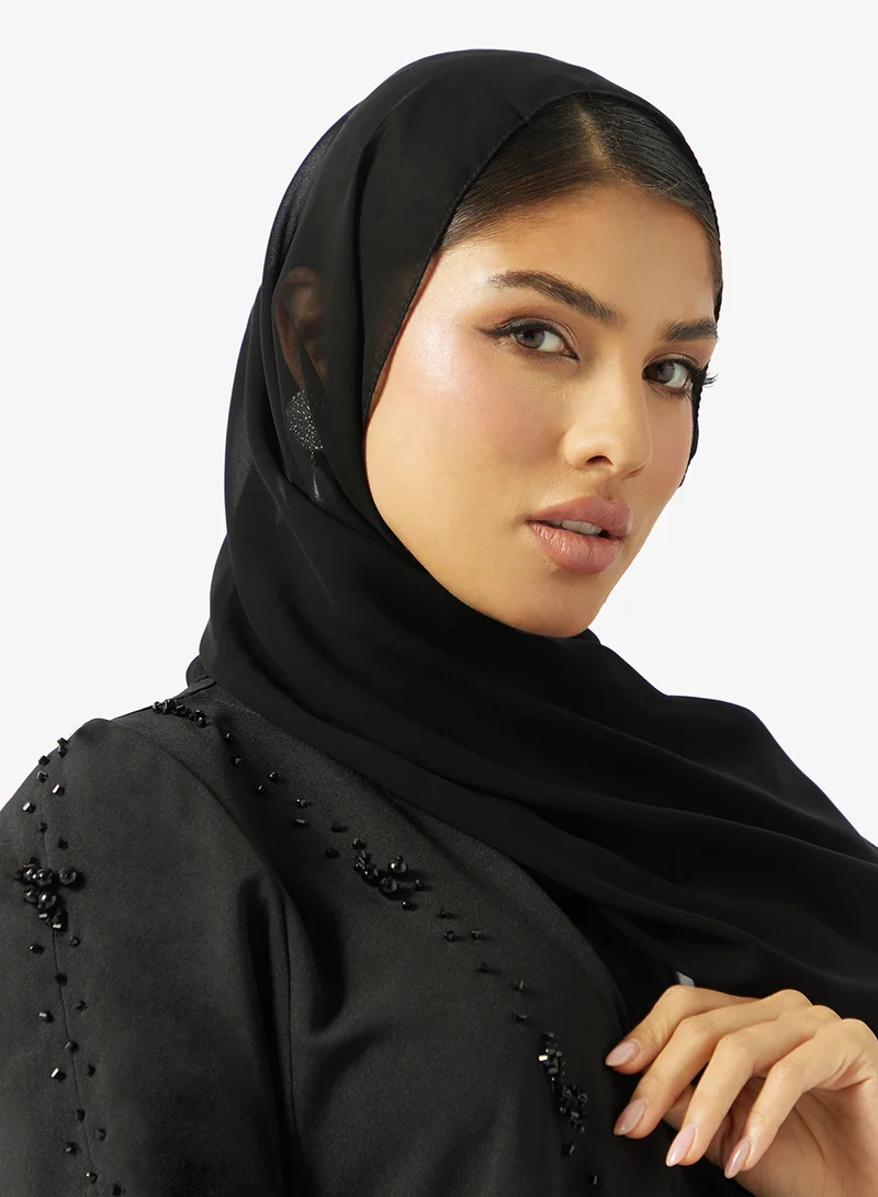 hayas closet  Floral Embellished Open Abaya for Women | Best Price UAE